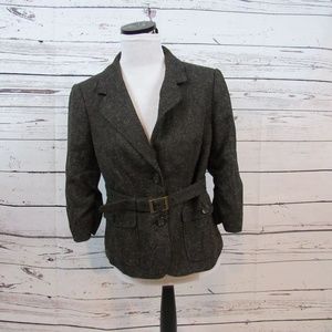 The Limited mottled brown & gray belted jacket